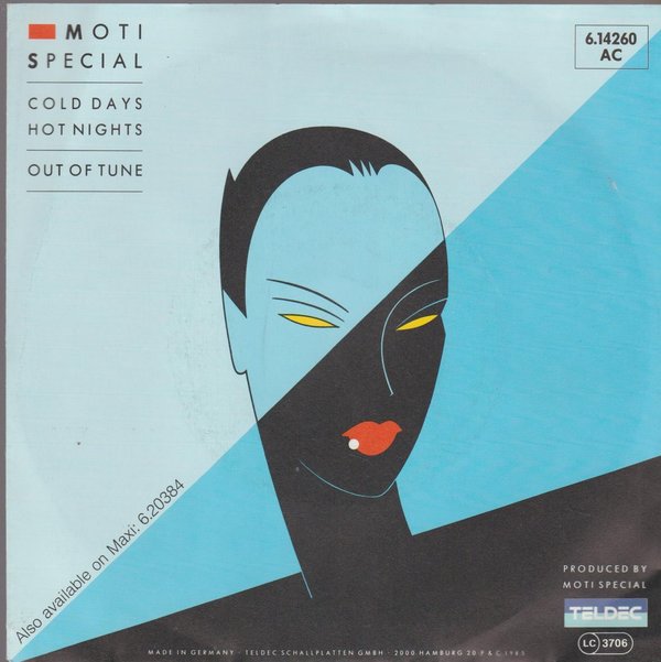 Moti Special Cold Days Hot Nights * Out Of Tune 1985 Teldec 7" Single