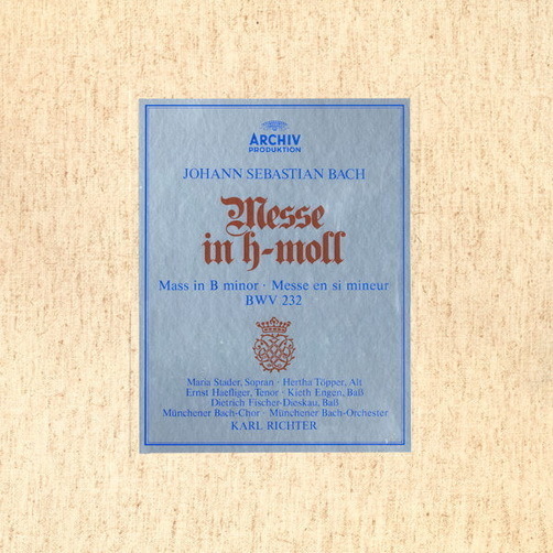 Johann Sebastian Bach Messe in H-Moll Mass in B Minor BWV 232 Archiv 2 LP