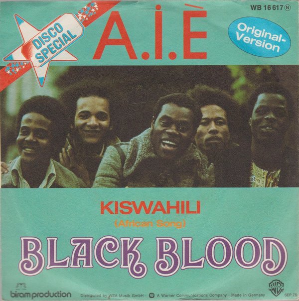 Black Blood A.I.E * Kiswahli 1975 Warner Bros 7" Single
