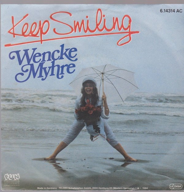 7" Wencky Myhre Keep Smiling / Was wird sein 80`s Teldec FUN