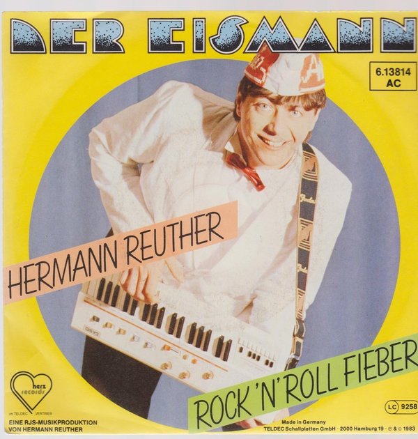 7" Hermann Reuther Der Eismann / Rock`n Roll Fieber 80`s Telefunken Herz Records