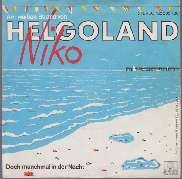 7" Niko Am weißen Strand von Helgoland / Doch manchmal in der Nacht 80`s