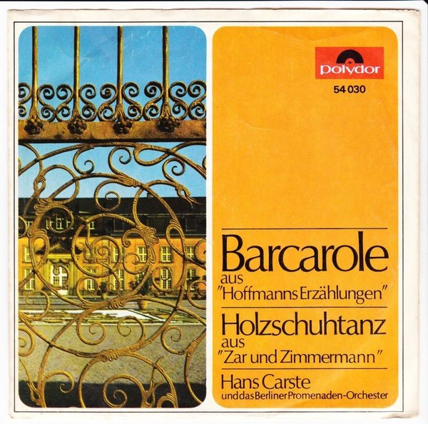 7" Hans Carste Barcarole / Holzschuhtanz 60`s Polydor 54 030