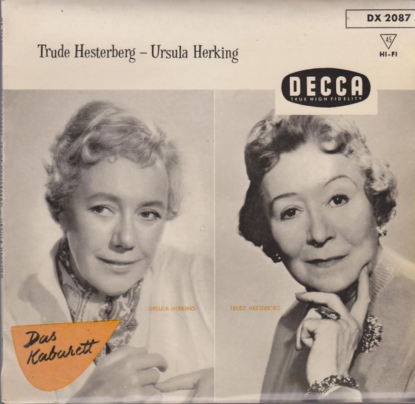 7" EP Trude Hesterberg Ursula Herking Das Kabarett (Dressur, Die Kleptomanie) 60`s