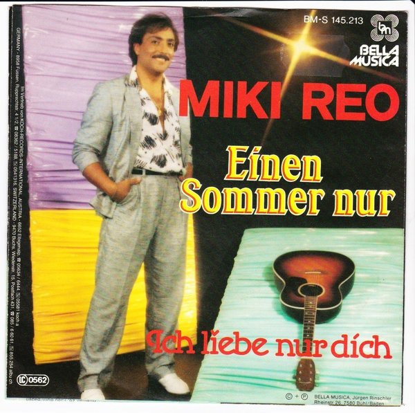 7" Mikki Reo Einen Sommer nur / Ich liebe nur Dich Bella Musica