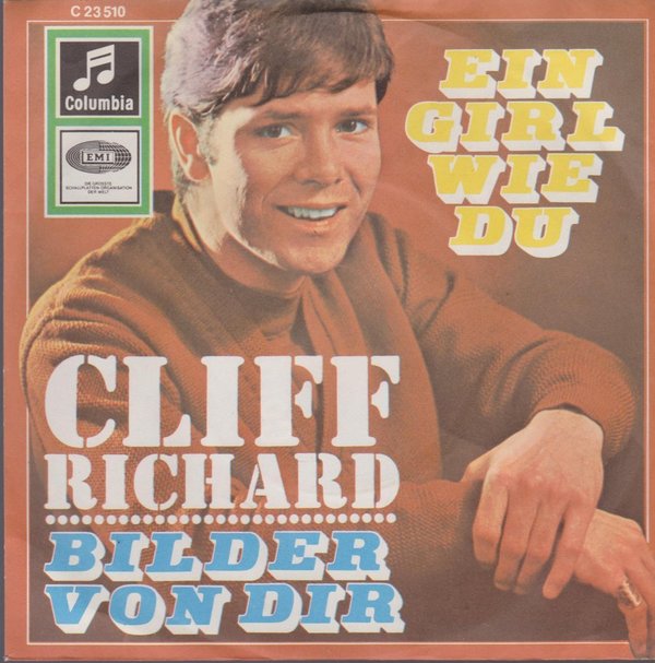 7" Single Cliff Richard Ein Girl wie Du / Bilder von Dir 60`s EMI Columbia C 23 510