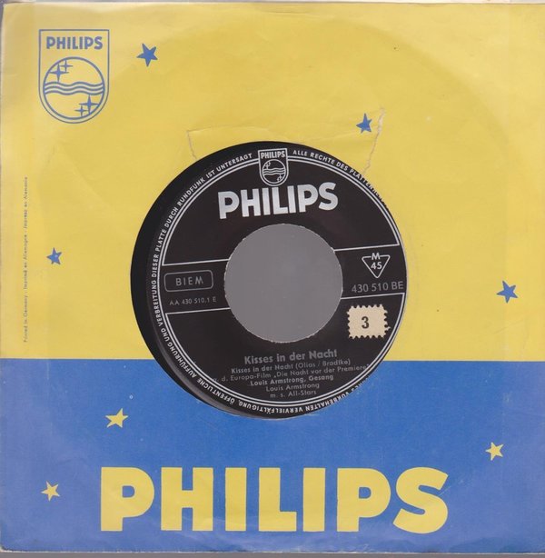 7" EP Louis Armstrong Kisses in der Nacht 60`s Philips 430 510 BE