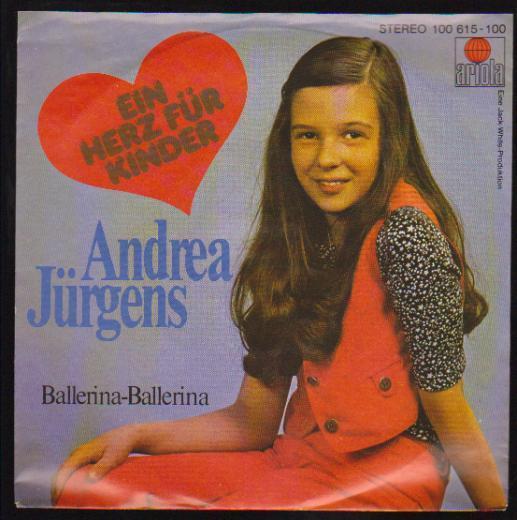 7" Andrea Jürgens Ein Herz für Kinder / Ballerina-Ballerina 70`s Ariola
