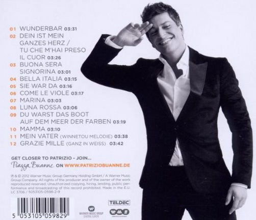 Patrizio Buanne Wunderbar 2012 Warner Teldec CD Album "Sie war da"