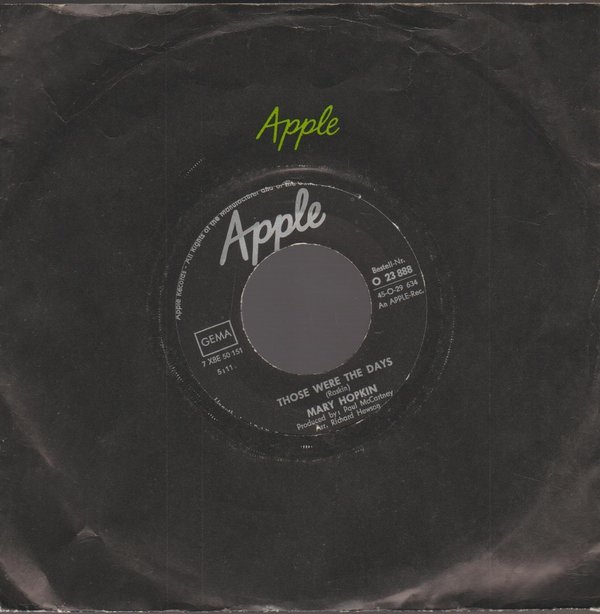 Mary Hopkin Those Were The Days * Turn Turn Turn 1968 EMI Apple 7"
