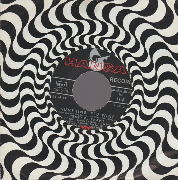 Crazy Elephant Sunshine, Red Wine * Pam 1969 Ariola Hansa 7" Single
