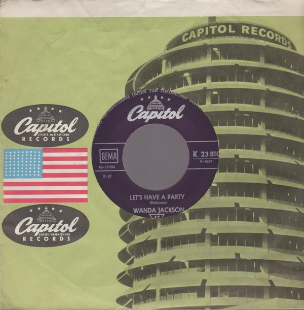 Wanda Jackson Let`s Have A Party * Cool Love 1960 EMI Capitol 7"
