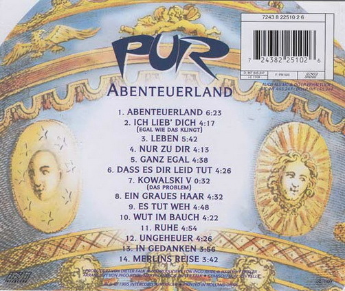 PUR Abenteuerland (Kowalski V, Wut im Bauch) 1995 Intercord CD Album