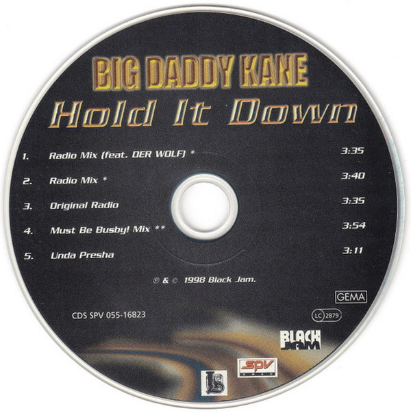Big Daddy Kane Feat. Der Wolf Hold It Down 1998 SPV Black Jam CD Single