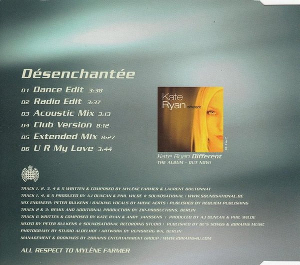 Kate Ryan Desenchantee 2002 Sushi Tunes Single CD