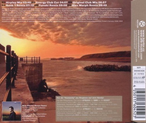 ATB Humanity CD Single 2005 Kontor EDEL 6 Tracks