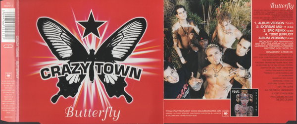 Crazy Town Butterfly 2001 Sony Columbia CD Single 4 Tracks