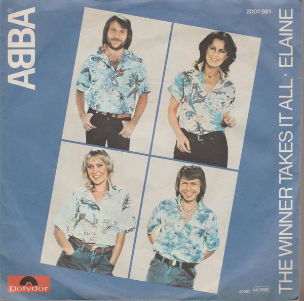 ABBA The Winner Takes It All * Elaine 1980 Grammophon Polydor 7" Single