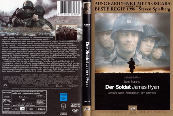 Der Soldat James Ryan 2003 Paramount Film 2 DVD`s + Beilage Wildscreen