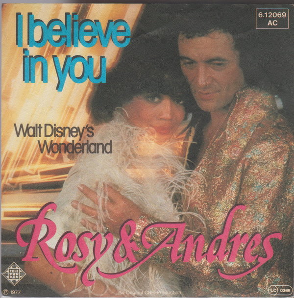 Rosy & Andres I Believe In You * Walt Disney Wonderland 7" Cover ohne Vinyl