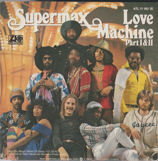 Supermax Love Machine Part 1 & 2 1978 Warner Atlantic 7" Cover ohne Vinyl