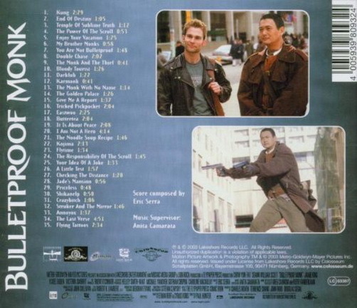Eric Serra Bulletproof Monk 2003 Original Soundtrack Colosseum CD