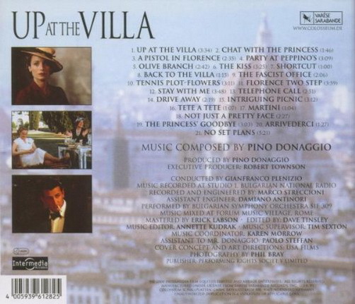 Pino Donaggio Up At The Villa 2000 Original Soundtrack Varese Sarabande CD