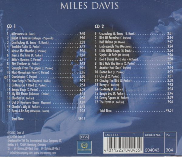 Miles Davis Millenium Collection 2000 TIM Doppel CD Album