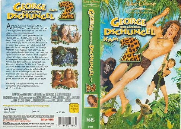 George Der aus dem Dschungel kam 2 1999 Walt Disney Video Cassette (VHS)