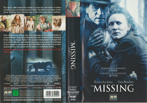 Missing 2003 Columbia Tristar Video Cassette (VHS) Tommy Lee Jones