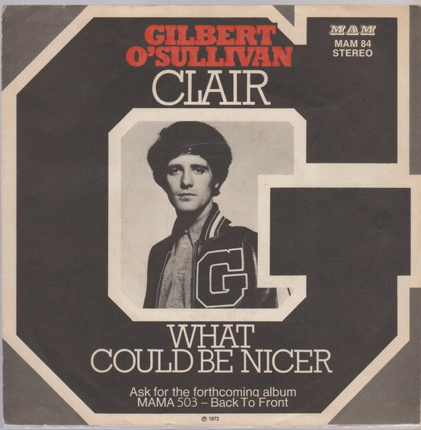 Gilbert O`Sullivan Clair * What Could Be Nicer 1972 MAM Nur Cover kein Vinyl 7"