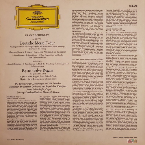 Franz Schubert Deutsche Messe Kyrie Salve Regina Regensburger Domspatzen