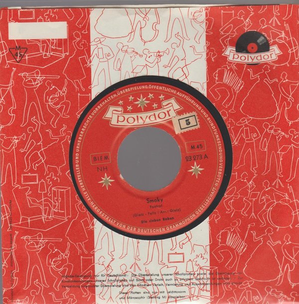 Die Sieben Raben ‎Smoky * 1956 Polydor 7" Fehlpressung Label lesen! RAR!!