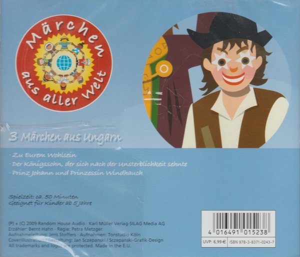 Märchen aus aller Welt 3 Märchen aus Ungarn (Zu eurem Wohlsein) Paletti CD