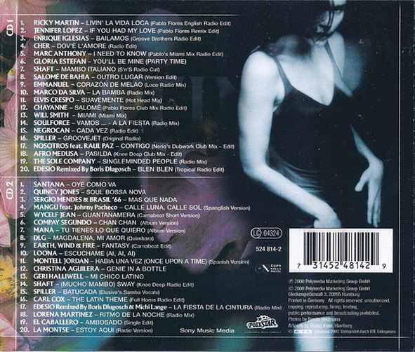 Latin Hits 2000 Polystar Doppel CD Album Various Artists (Jennifer Lopez)