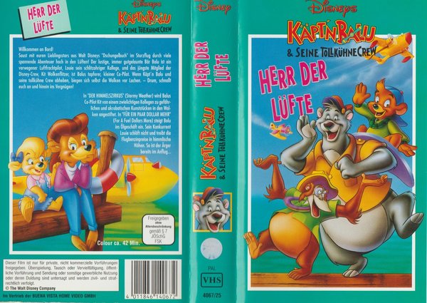 Disney Käpt`n Balu und seine tollkühne Crew Herr der Lüfte VHS Hologramm
