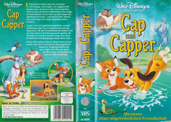 Disney Meisterwerk Cap und Capper Abenteuer VHS Kassette mit Hologramm