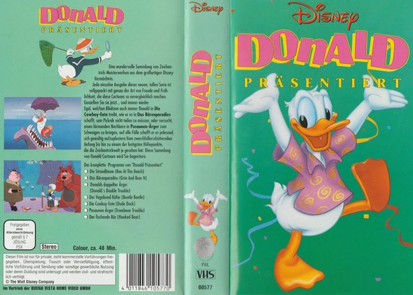 Disney Donald präsentiert Sammlung von Zeichentrick VHS mit Hologramm