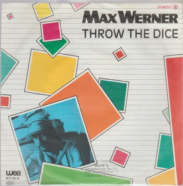 Max Werner Throw The Dice * If You Believe In Me 7" Single WEA 1984