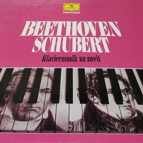 Beethoven Schubert Klaviermusik zu zweit 2 LP-Box mit Beilage DGG