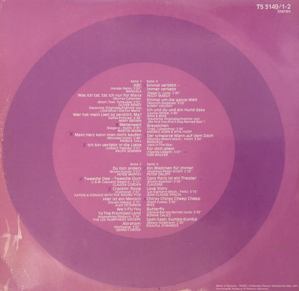 24 Hits des Jahres 1971 Telefunken Doppel LP (France Gall, Peggy March)