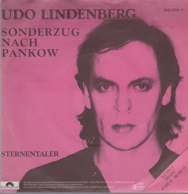 Udo Lindenberg Sonderzug nach Pankow / Sternentaler 1983 Polydor 7" Single