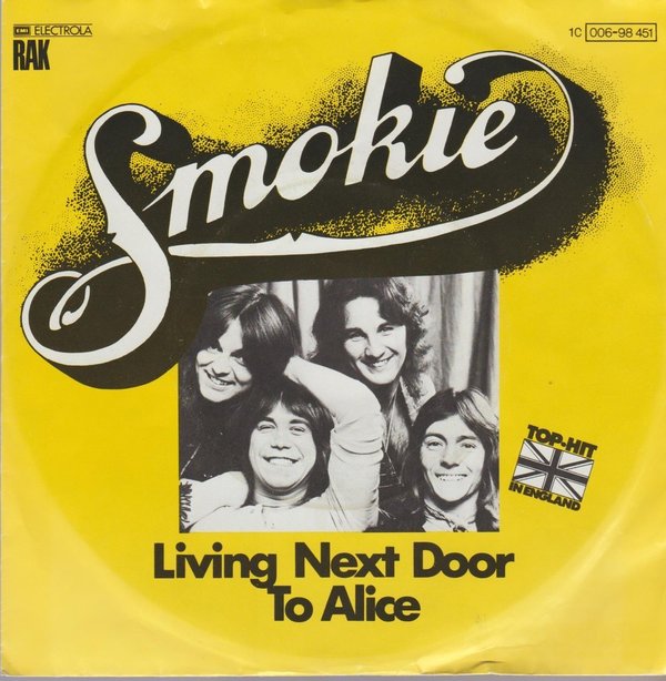 Smokie Living Next Door To Alice / Run To You 1976 Electrola 7" Single