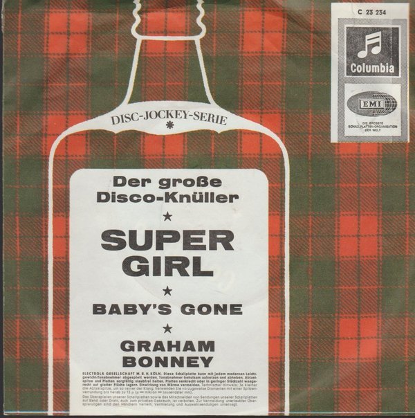 Graham Bonney Super Girl / Baby`s Gone 1966 EMI Columbia 7" Single