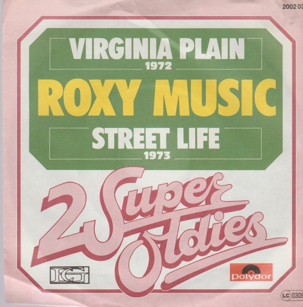 ROXY MUSIC Virginia Plain / Street Life (Oldie) 1973 Polydor 7" Single (Near Mint)