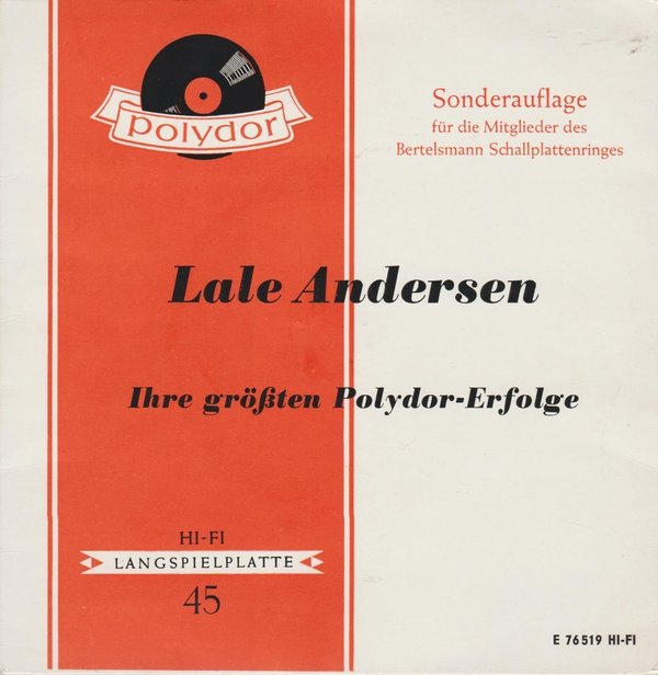 LALE ANDERSEN  Lili Marleen / Blaue Nacht Am Hafen Polydor 7" EP 4 Titel