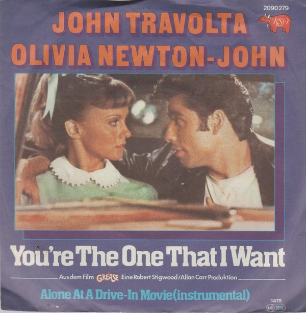JOHN TRAVOLTA OLIVIA NEWTON-JOHN You´re The One That I Want 7" Single