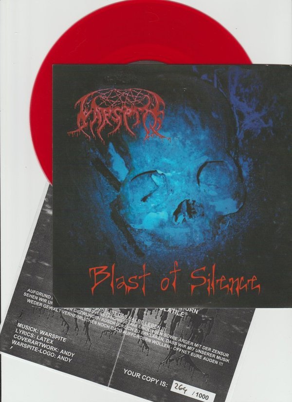 Warspite ‎Blast Of Silence Limited Edition, Nummmer 264 von 1000 Red Vinyl 7"
