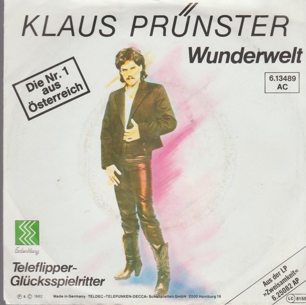 KLAUS PRÜNSTER Wunderwelt / Teleflipper-Glücksspielritter 1982 Erdenklang 7"
