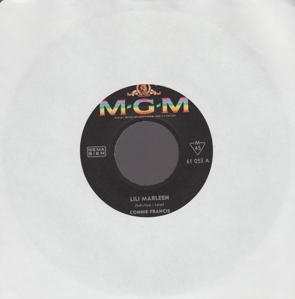 CONNIE FRANCIS Lili Marleen / Mond von Mexico 1962 MGM 7" Single